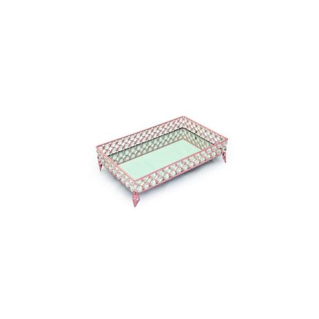 Bandeja Espelhada Bubble Decorativa Rose - 31 X 19 Cm - Cromus Menor preço em Bandeja Espelhada Bubble Decorativa Rose - 31 X 19 Cm - Cromus