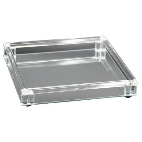 Bandeja espelhada com acrílico prata 20x20 cm - Btc Menor preço em Bandeja espelhada com acrílico prata 20x20 cm - Btc