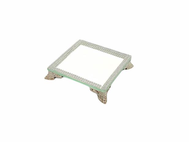 Bandeja Espelhada Itália Strass Luxo,Lavabo,Decoração 10x10 - SENHOR VIDRO Menor preço em Bandeja Espelhada Itália Strass Luxo,Lavabo,Decoração 10x10 - SENHOR VIDRO