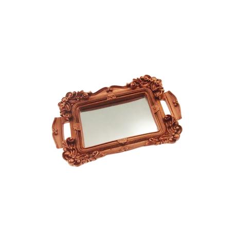 Bandeja Espelhada Mini Decorativa Cobre Brilho 2x22x14cm - Maisaz Menor preço em Bandeja Espelhada Mini Decorativa Cobre Brilho 2x22x14cm - Maisaz