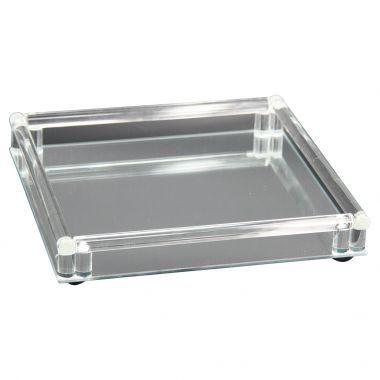 Bandeja espelhada prata 20cm x 20cm x 4,5cm - Btc decor Menor preço em Bandeja espelhada prata 20cm x 20cm x 4,5cm - Btc decor