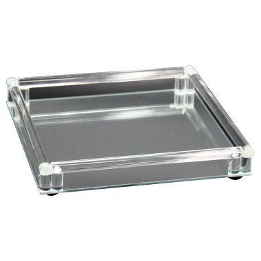 Bandeja espelhada prata 25cm x 25cm x 4,5cm - Btc decor Menor preço em Bandeja espelhada prata 25cm x 25cm x 4,5cm - Btc decor