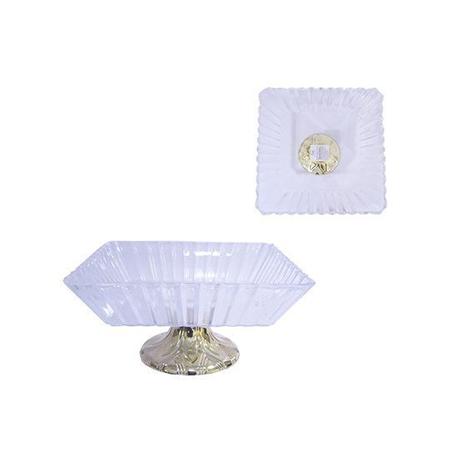 Bandeja fruteira de mesa quadrada de acrílico e com pé dourado - Fwb Menor preço em Bandeja fruteira de mesa quadrada de acrílico e com pé dourado - Fwb
