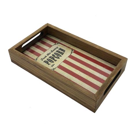 Bandeja Madeira c/ Mdf Vidro Revestido Decorativo PopCorn - Maisaz Menor preço em Bandeja Madeira c/ Mdf Vidro Revestido Decorativo PopCorn - Maisaz