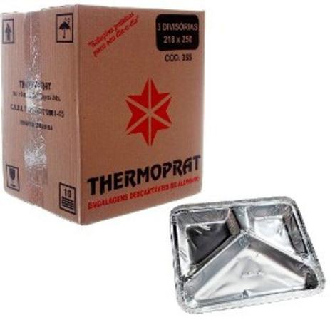 Bandeja Marmitex Alumínio 3 Divisórias 950 ml Thermoprat - Cx. c/ 100 Unidades Menor preço em Bandeja Marmitex Alumínio 3 Divisórias 950 ml Thermoprat - Cx. c/ 100 Unidades
