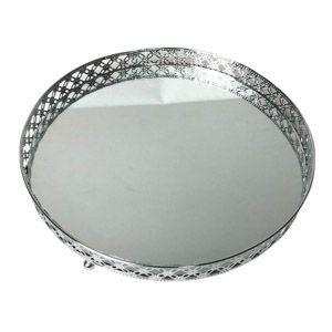Bandeja metal c/espelho round x edge prata gde 25 x 25 x 3,7 cm - Urban Menor preço em Bandeja metal c/espelho round x edge prata gde 25 x 25 x 3,7 cm - Urban