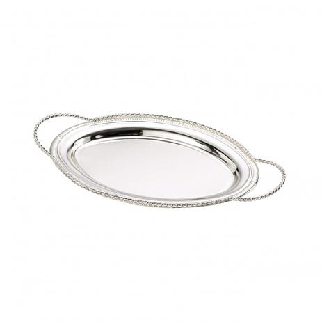 Bandeja Oval Alça Zamac 22,6cmx13,5cm Lyor Prata Menor preço em Bandeja Oval Alça Zamac 22,6cmx13,5cm Lyor Prata