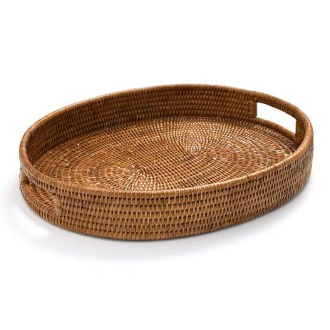 Bandeja oval de rattan natural BAHAY com alças - Grande 55 x 43 x 7 cm - Bahay brasil Menor preço em Bandeja oval de rattan natural BAHAY com alças - Grande 55 x 43 x 7 cm - Bahay brasil