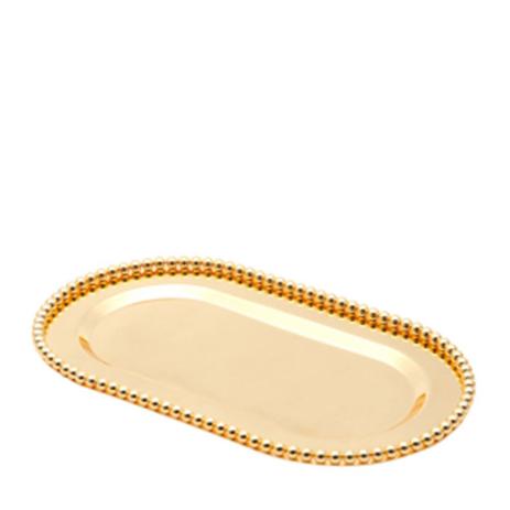 Bandeja Oval de Zamac Balls Dourada 29,2X16,7X4,8Cm - Lyor Menor preço em Bandeja Oval de Zamac Balls Dourada 29,2X16,7X4,8Cm - Lyor