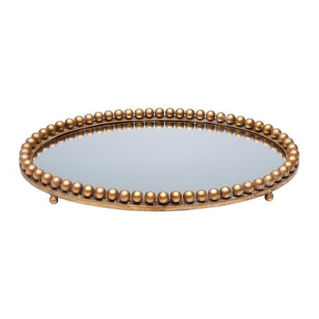 Bandeja Oval Dourada de ferro- Prestige - 51x34 Cm Menor preço em Bandeja Oval Dourada de ferro- Prestige - 51x34 Cm