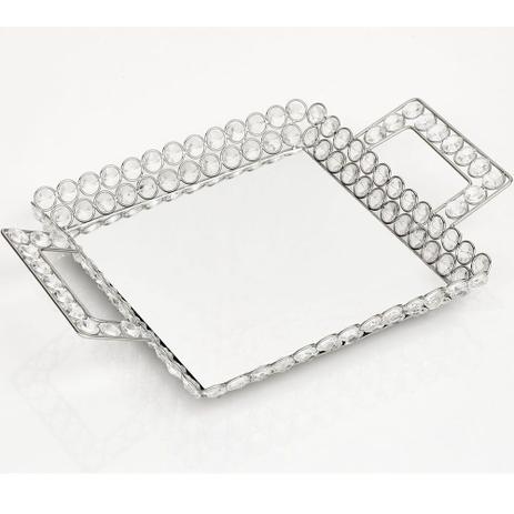 Bandeja Quadrada de Cristal Espelhada 33cm - W.l. Menor preço em Bandeja Quadrada de Cristal Espelhada 33cm - W.l.
