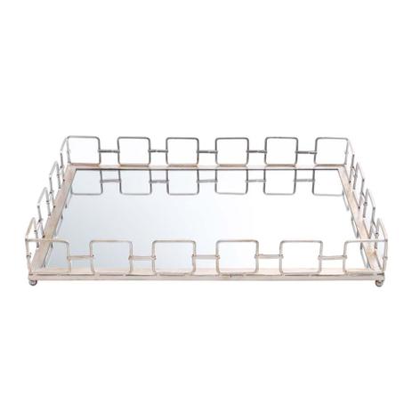 Bandeja Quadrada De Zamac Olga Pequena C/ Fundo Espelhado - F9-25378 - Prestige Menor preço em Bandeja Quadrada De Zamac Olga Pequena C/ Fundo Espelhado - F9-25378 - Prestige