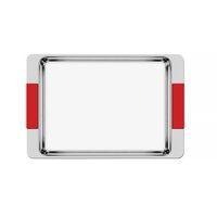 Bandeja retangular aço inox com alças de acrílico 485x325mm Piani Tramontina Menor preço em Bandeja retangular aço inox com alças de acrílico 485x325mm Piani Tramontina