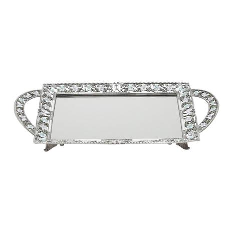 Bandeja Retangular Com Alça Fundo Espelhado Zamac 36x21cm Prestige Menor preço em Bandeja Retangular Com Alça Fundo Espelhado Zamac 36x21cm Prestige