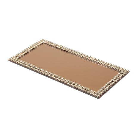 Bandeja Retangular Com Espelho 32X16Cm Hills Dourada Prestige Menor preço em Bandeja Retangular Com Espelho 32X16Cm Hills Dourada Prestige