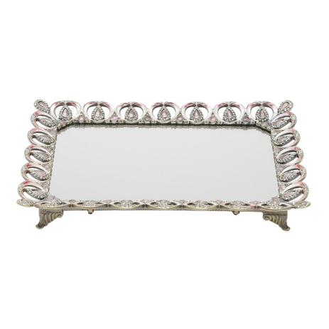 Bandeja Retangular Com Fundo Espelhado 25.5x19cm Zamac Prestige Menor preço em Bandeja Retangular Com Fundo Espelhado 25.5x19cm Zamac Prestige