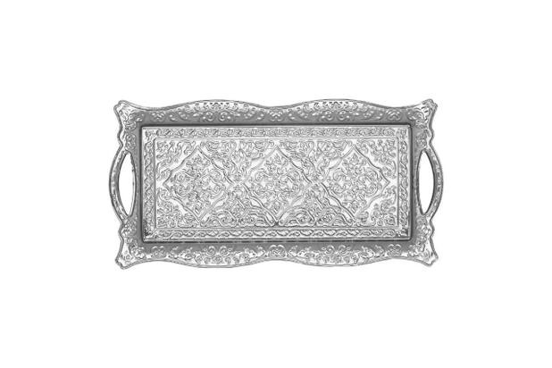 Bandeja Retangular Decoração 34x17cm Metal - Vylux Menor preço em Bandeja Retangular Decoração 34x17cm Metal - Vylux