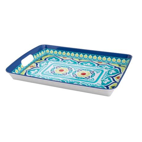 Bandeja retangular em melamina com alça Bon Gourmet Mandala 46x33cm - Bongourmet é boa?