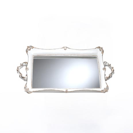 Bandeja Retangular Grande Provençal White Gold - Soul home Menor preço em Bandeja Retangular Grande Provençal White Gold - Soul home