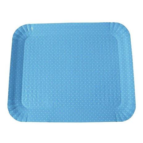 Bandeja Retangular Poá Azul Claro n6 - Festabox Menor preço em Bandeja Retangular Poá Azul Claro n6 - Festabox