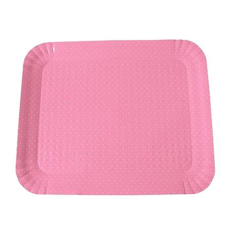 Bandeja Retangular Poá Rosa Claro n5 - Festabox Menor preço em Bandeja Retangular Poá Rosa Claro n5 - Festabox