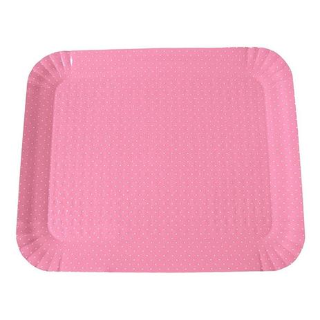 Bandeja Retangular Poá Rosa Claro n6 - Festabox Menor preço em Bandeja Retangular Poá Rosa Claro n6 - Festabox