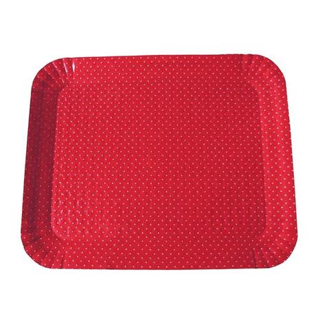 Bandeja Retangular Poá Vermelho n5 - Festabox Menor preço em Bandeja Retangular Poá Vermelho n5 - Festabox