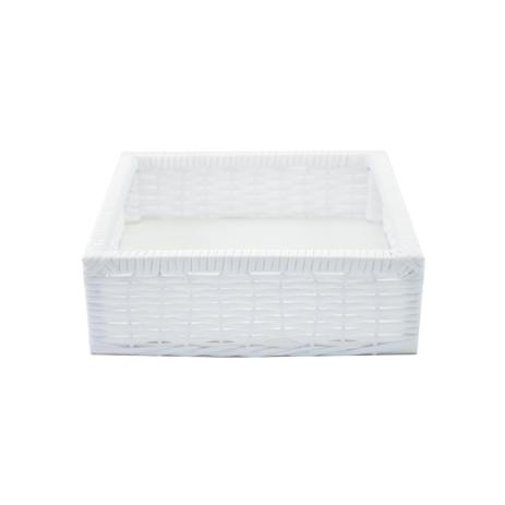 Bandeja Tradicional Multiuso Decorativa Fibra Sintética 25x25x08 - Branco - Allstate Menor preço em Bandeja Tradicional Multiuso Decorativa Fibra Sintética 25x25x08 - Branco - Allstate