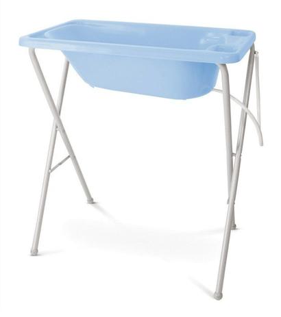 Banheira Azul Pastel Rigída Plastica Bebê com Suporte Galzerano Menor preço em Banheira Azul Pastel Rigída Plastica Bebê com Suporte Galzerano