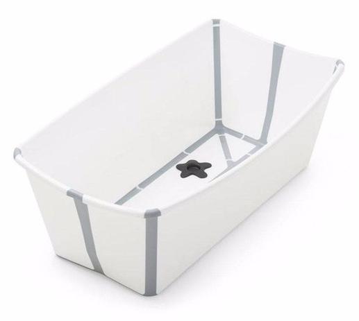 Banheira Dobrável Flexi Bath com Plug de Temperatura Branca com Cinza - Stokke Menor preço em Banheira Dobrável Flexi Bath com Plug de Temperatura Branca com Cinza - Stokke