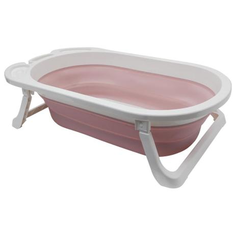 Banheira Dobravel Portatil Com Suporte Para Bebes Rosa Buba Banheira De Bebe Magazine Luiza