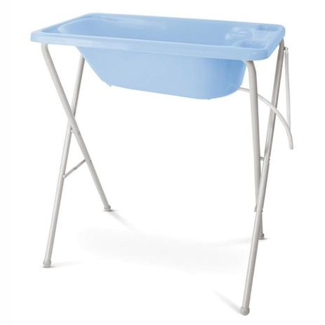 Banheira para Bebê Rígida com Suporte Azul Pastel - Galzerano Menor preço em Banheira para Bebê Rígida com Suporte Azul Pastel - Galzerano