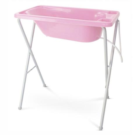 Banheira para Bebê Rígida com Suporte Rosa Claro - Galzerano Menor preço em Banheira para Bebê Rígida com Suporte Rosa Claro - Galzerano