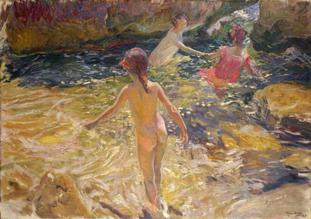 Banho Entre as Pedras - Sorolla y Bastida - Tela 30x43 Para Quadro - Santhatela é ruim? Banho Entre as Pedras - Sorolla y Bastida - Tela 30x43 Para Quadro - Santhatela é boa?