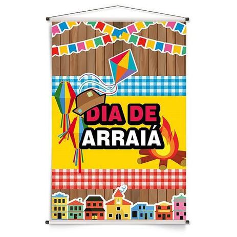 Banner Vertical Dia de Arraiá Festa Junina - 72x109cm - Magazine 25 De Março