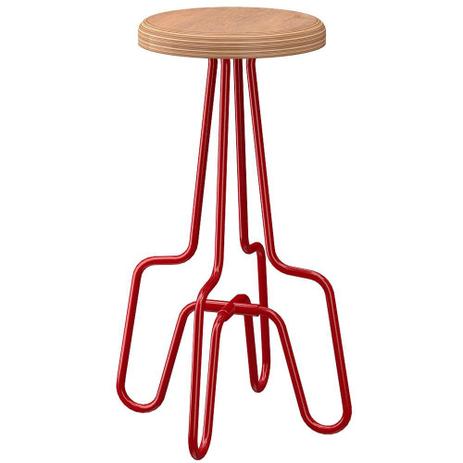 Banqueta Aço Play Alta Vermelha NDI-4033 Ndi é boa?