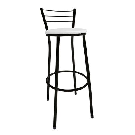 Banqueta Alta Cairo Preta Assento Branco - Moveraço é boa?
