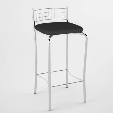 Banqueta Alta com Encosto Quadriculado 93cm - Aço Cromado/Preto - Pozza é ruim? Banqueta Alta com Encosto Quadriculado 93cm - Aço Cromado/Preto - Pozza é boa?