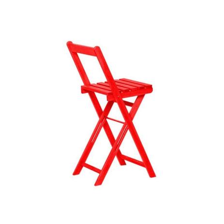Banqueta Alta Dobrável Bistrô Stain Vermelho - Mão  Formão é boa?