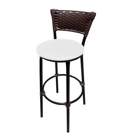 Banqueta Alta Miami Preta Junco Argila Assento Branco - Moveraço é boa?