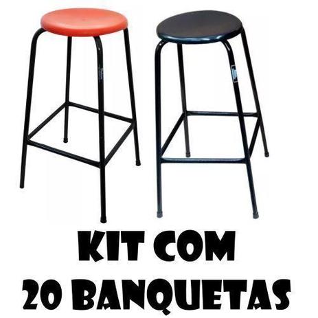 Banqueta Alta Para Balcão Preto E Vermelho Moderna 20 Peças Menor preço em Banqueta Alta Para Balcão Preto E Vermelho Moderna 20 Peças