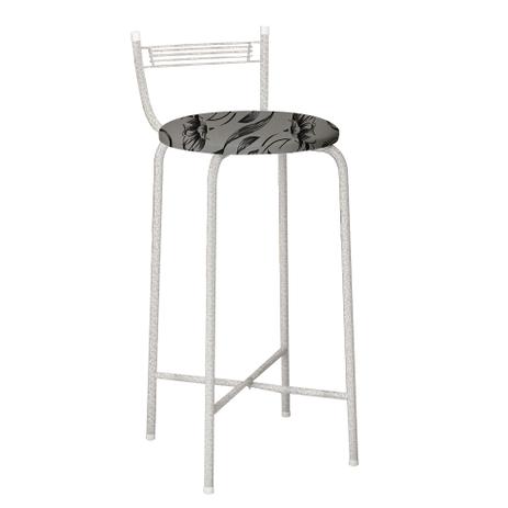 Banqueta Bali Alta II Prata e Floral - Fabone Menor preço em Banqueta Bali Alta II Prata e Floral - Fabone