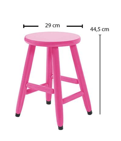 Banqueta Banco Baixo Country Liso de Madeira - Rosa - Flex Mesas E Cadeiras Menor preço em Banqueta Banco Baixo Country Liso de Madeira - Rosa - Flex Mesas E Cadeiras