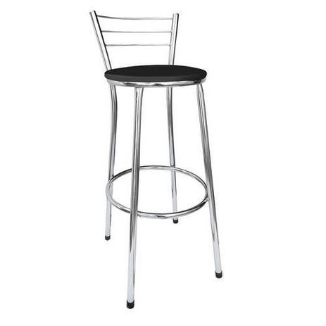 Banqueta Bistrô Aço Cromado E Assento Preto Itagold Menor preço em Banqueta Bistrô Aço Cromado E Assento Preto Itagold