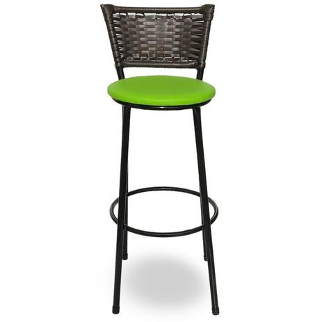 Menor preço em Banqueta Bistrô Hawaii Rattan Junco Café Epóxi e Assento Verde - Decore fácil shop