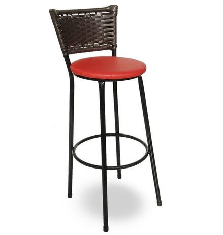 Banqueta Bistrô Hawaii Rattan Junco Café Epóxi e Assento Vermelho - Decore fácil shop Menor preço em Banqueta Bistrô Hawaii Rattan Junco Café Epóxi e Assento Vermelho - Decore fácil shop