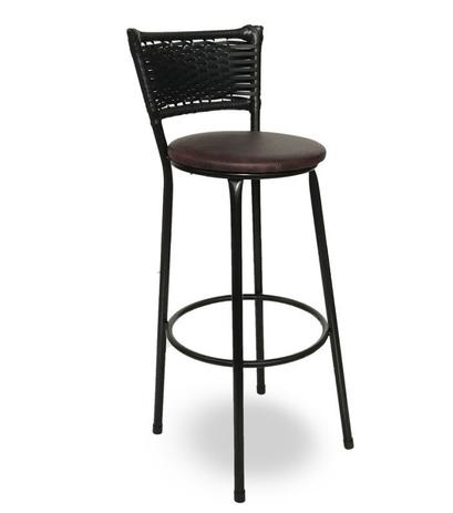 Banqueta Bistrô Hawaii Rattan Junco Preto Epóxi e Assento Marrom - Decore fácil shop Menor preço em Banqueta Bistrô Hawaii Rattan Junco Preto Epóxi e Assento Marrom - Decore fácil shop