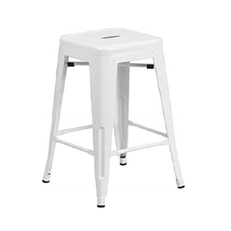 Banqueta Cozinha Bar Alta em Aço Industrial Branca N1-3808 - Chairs Menor preço em Banqueta Cozinha Bar Alta em Aço Industrial Branca N1-3808 - Chairs