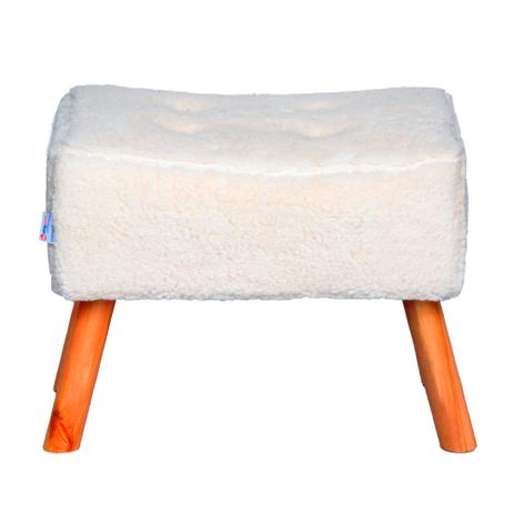 Banqueta Fat Pelúcia com Pés Madeira - Ovelha - Stay puff Menor preço em Banqueta Fat Pelúcia com Pés Madeira - Ovelha - Stay puff