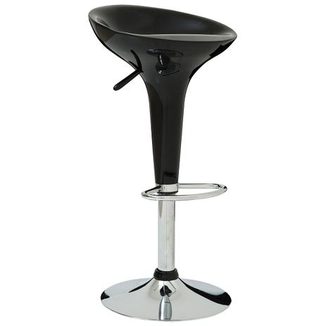 Banqueta Lótus Mor em Aço Cromado Preta Menor preço em Banqueta Lótus Mor em Aço Cromado Preta